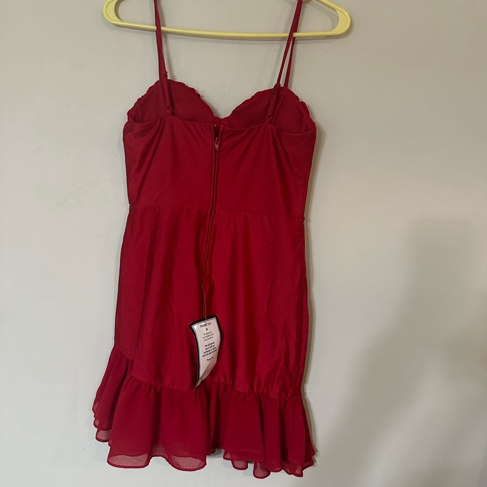City Studio Red Ruffle Mini Dress‎ - Picture 3 of 5